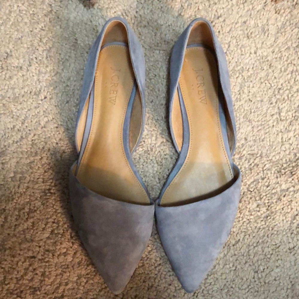 J crew suede gray flats. Size 8